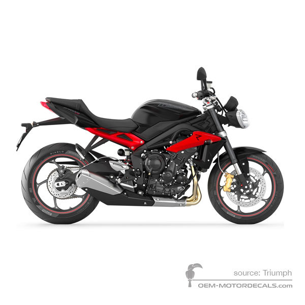Decals for Triumph STREET TRIPLE 675 R 2015 - Black • Triumph OEM Decals