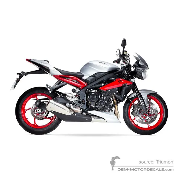 Triumph STREET TRIPLE 675 RX 2015 - Argento - Matt Aluminium Silver / Diablo Red