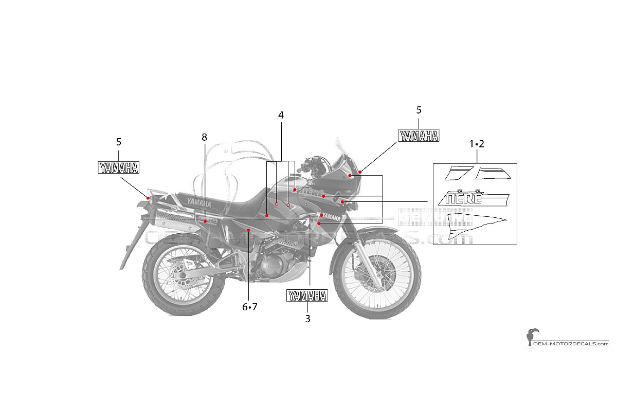 Adesivi per Yamaha XTZ660 TENERE 1994 - Blu • Yamaha Adesivi OEM