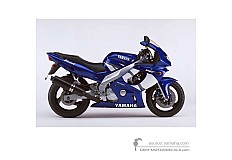 Adesivi per Yamaha YZF600R THUNDERCAT 2002 - Blu • Yamaha Adesivi OEM