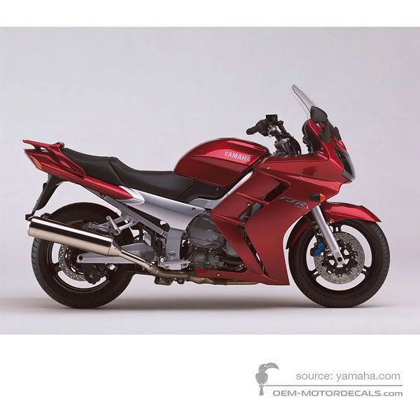 Decals for Yamaha FJR1300 2002 - Red • Yamaha OEM Decals