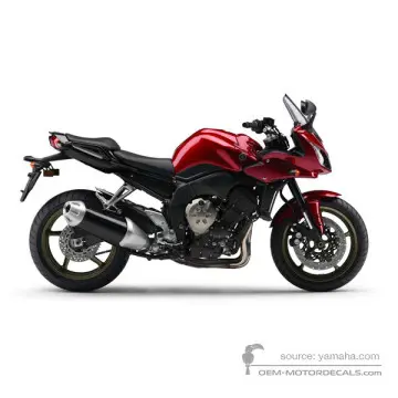 Yamaha FZ1S FAZER 2009 - Czerwony - Deep Red Metallic K