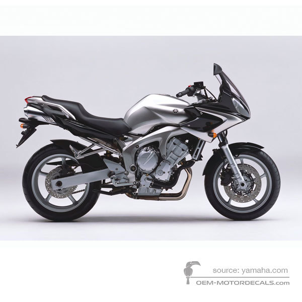 Naklejki do Yamaha FZ6S FAZER 2005 - Srebrny • Yamaha Naklejki OEM