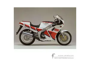 Decals for Yamaha FZR1000 1988 - White • Yamaha OEM Decals