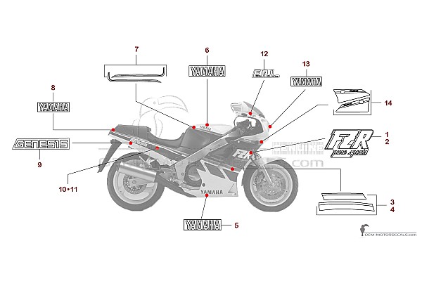 Yamaha FZR1000 1988 - Bleu