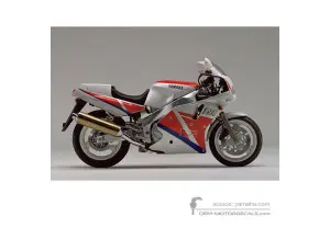 Naklejki do Yamaha FZR1000 1990 - Biały • Yamaha Naklejki OEM