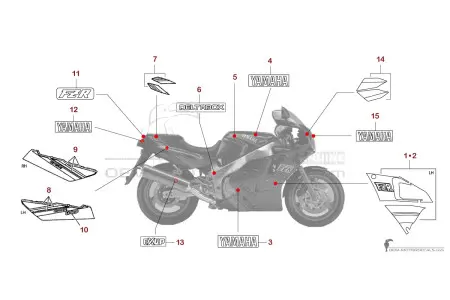 Yamaha FZR1000 1990 - Schwarz