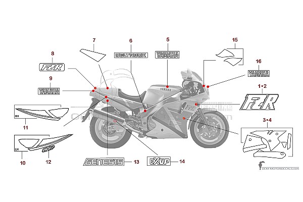Yamaha FZR1000 1990 - Bianco