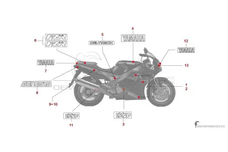 Yamaha FZR1000 1991 - Zwart