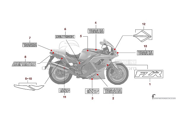 Yamaha FZR1000 1991 - Wit