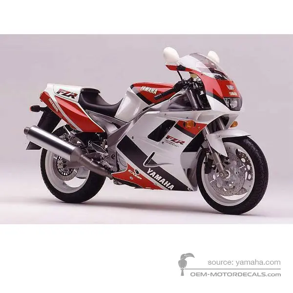 Yamaha FZR1000 1992 - Blanco - Silky White / Vivid Red Cocktail 1