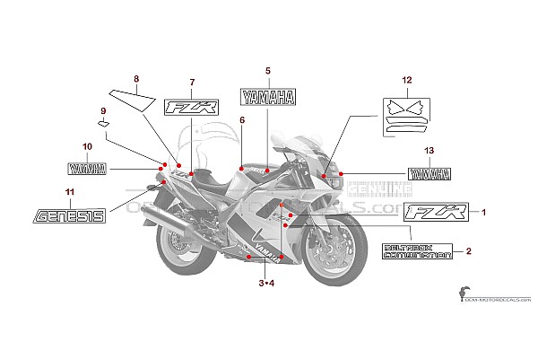 Yamaha FZR1000 1992 - Weiss