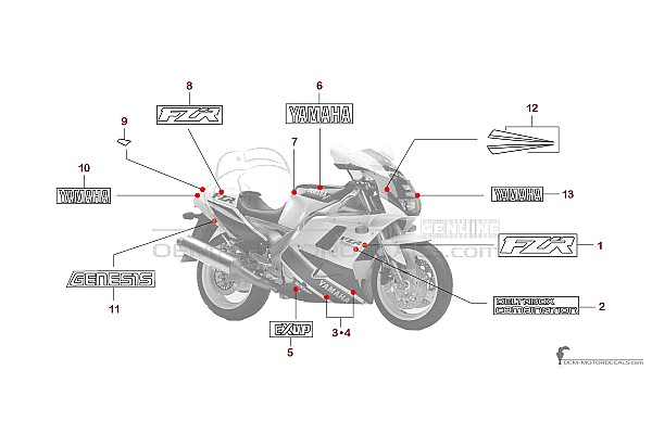 Yamaha FZR1000 1992 - Weiss