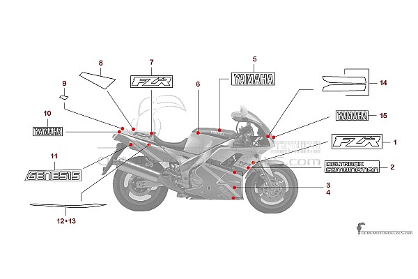 Yamaha FZR1000 1993 - Bianco