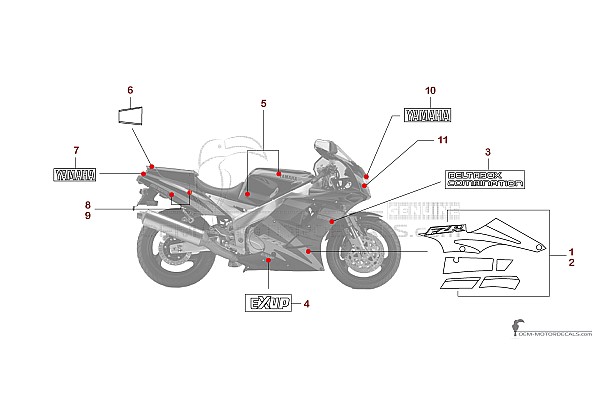 Yamaha FZR1000 1994 - Negro