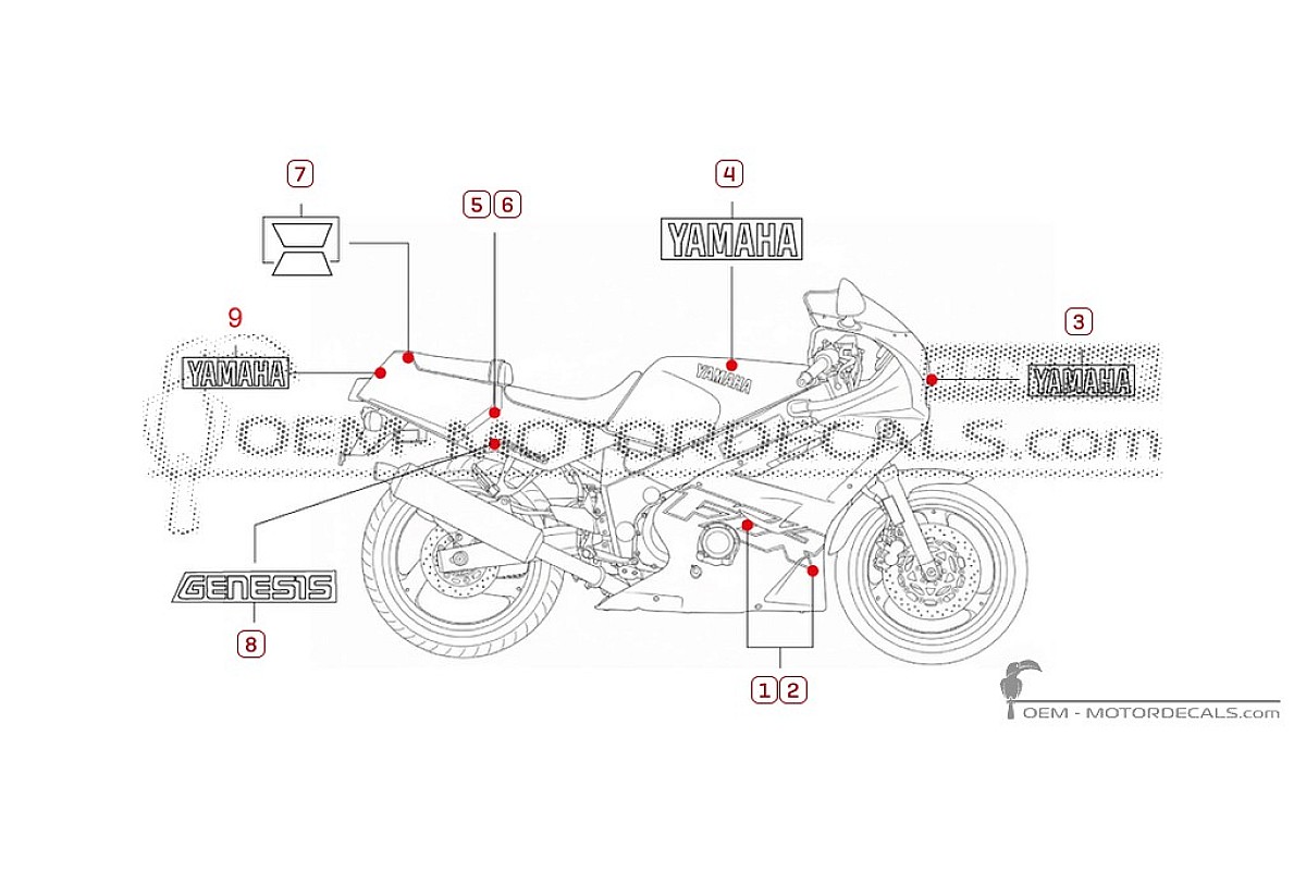 Aufkleber für Yamaha FZR600 1997 • Yamaha OEM-Aufkleber