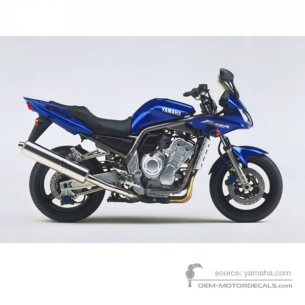 Stickers voor Yamaha FZS1000 FAZER 2002 - Blauw • Yamaha OEM Stickers