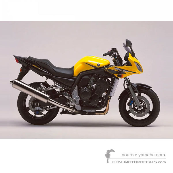 Autocollants pour Yamaha FZS1000S FAZER 2003 - Jaune • Yamaha Autocollants OEM