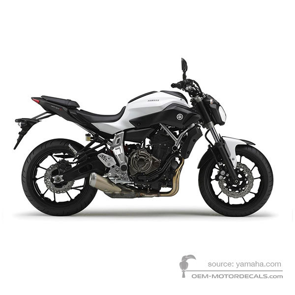 Decals for Yamaha MT07 2014 - White • Yamaha OEM Decals