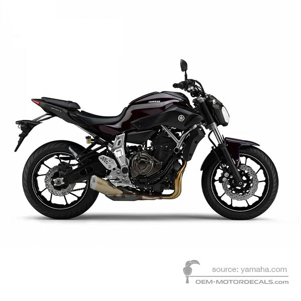 Decals for Yamaha MT07 2014 - Black • Yamaha OEM Decals