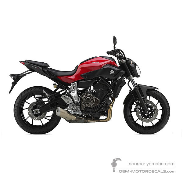 Aufkleber für Yamaha MT07 2014 - Rot • Yamaha OEM-Aufkleber