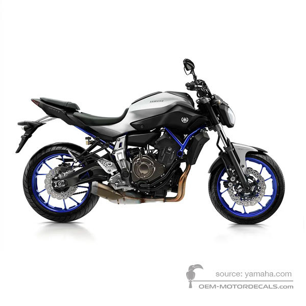 Adesivi per Yamaha MT07 2015 - Argento • Yamaha Adesivi OEM