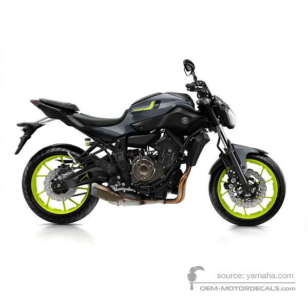 Adesivi per Yamaha MT07 2016 - Grigio • Yamaha Adesivi OEM