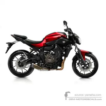 Yamaha MT07 2016 - Czerwony - Deep Red Metallic K