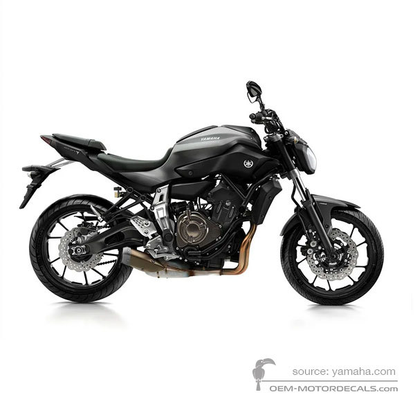 Aufkleber für Yamaha MT07 2016 - Grau • Yamaha OEM-Aufkleber