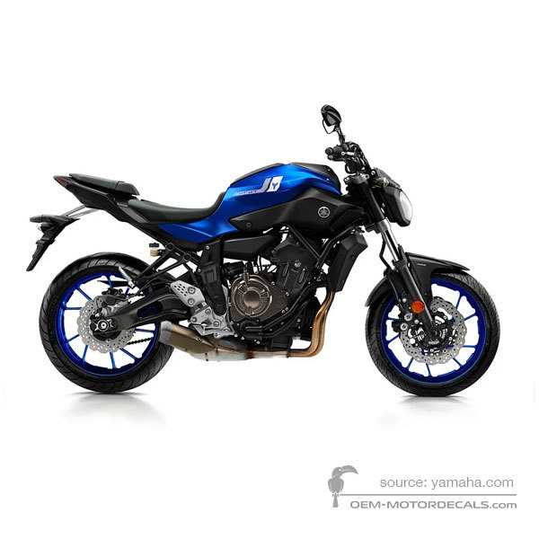 Aufkleber für Yamaha MT07 2017 - Blau • Yamaha OEM-Aufkleber