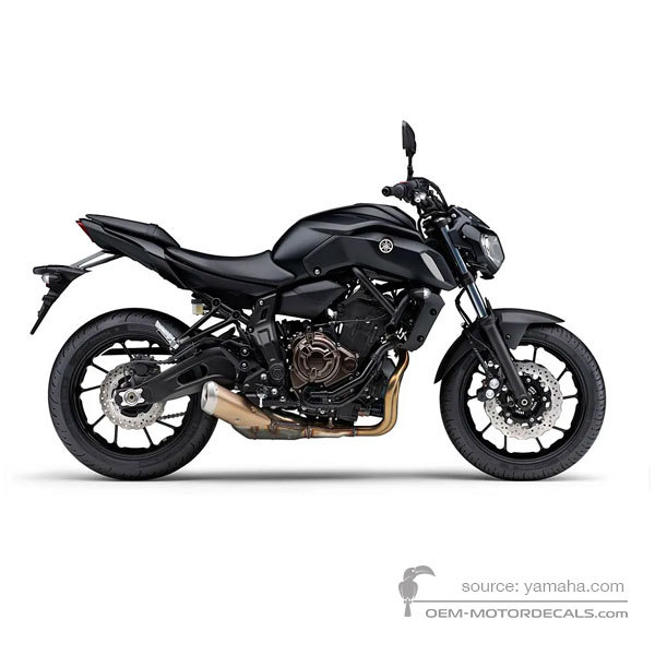 Aufkleber für Yamaha MT07 2018 - Schwarz • Yamaha OEM-Aufkleber