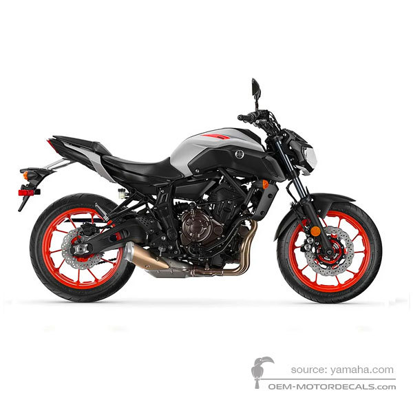 Aufkleber für Yamaha MT07 2019 - Grau • Yamaha OEM-Aufkleber