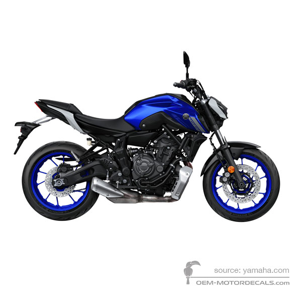 Adesivi per Yamaha MT07 2021 - Blu • Yamaha Adesivi OEM