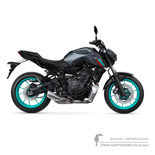 Autocollants pour Yamaha MT07 2022 - Gris • Yamaha Autocollants OEM