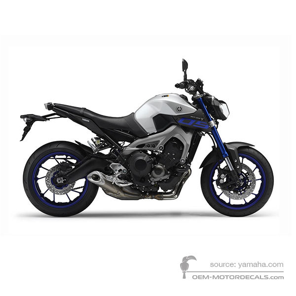 Pegatinas para Yamaha MT09 2015 - Plata • Yamaha Pegatinas OEM