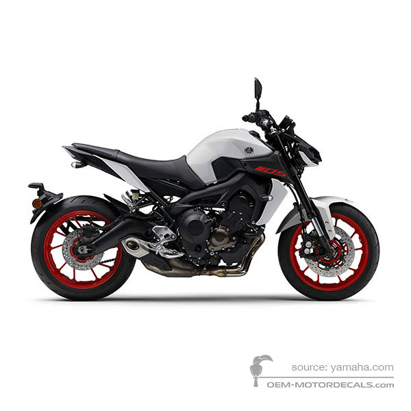 Decals for Yamaha MT09 2019 - White • Yamaha OEM Decals