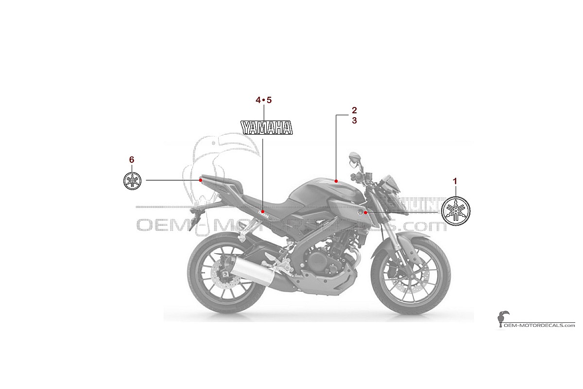 Naklejki do Yamaha MT-125 2015 - Czerwony • Yamaha Naklejki OEM
