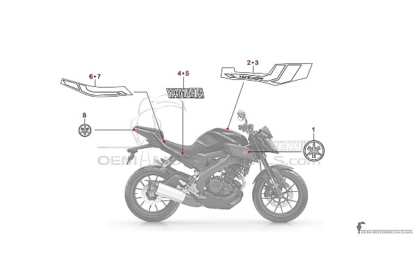 Yamaha MT-125 2017 - Donkergrijs
