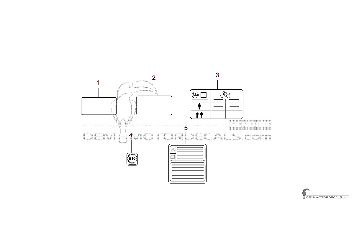 Adesivi per Yamaha MT-125 2018 - Etichette di avvertenza • Yamaha Adesivi OEM