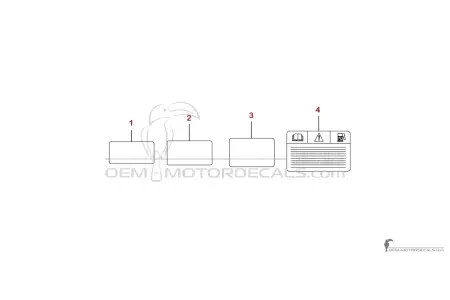 Yamaha MT-125 2023 - Voorzichtigheid labels