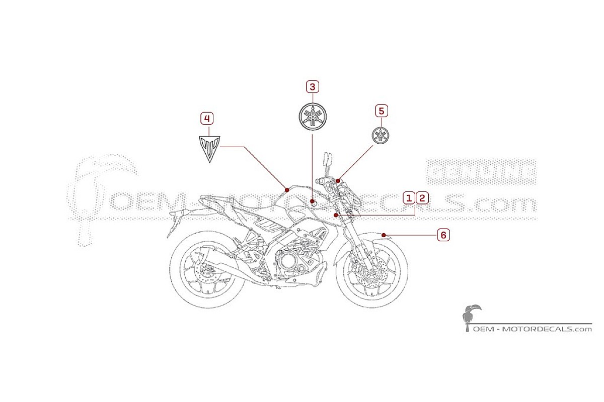Naklejki do Yamaha MT-125 2026 • Yamaha Naklejki OEM