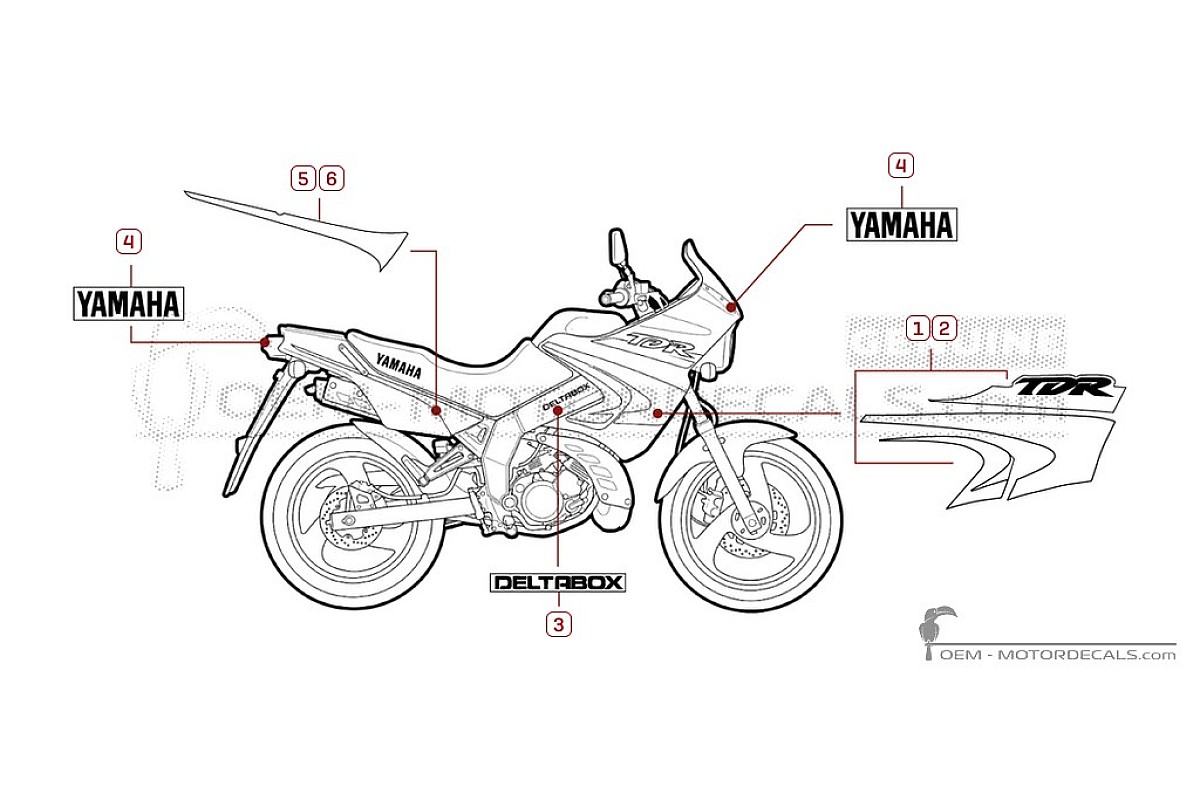 Pegatinas para Yamaha TDR125 2001 • Yamaha Pegatinas OEM