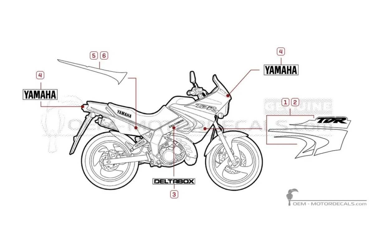 Aufkleber für Yamaha TDR125 2002 • Yamaha OEM-Aufkleber