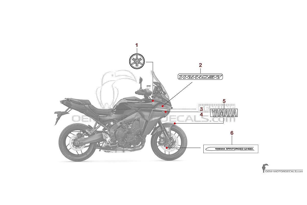 Adesivi per Yamaha TRACER 9 2025 - Nero • Yamaha Adesivi OEM