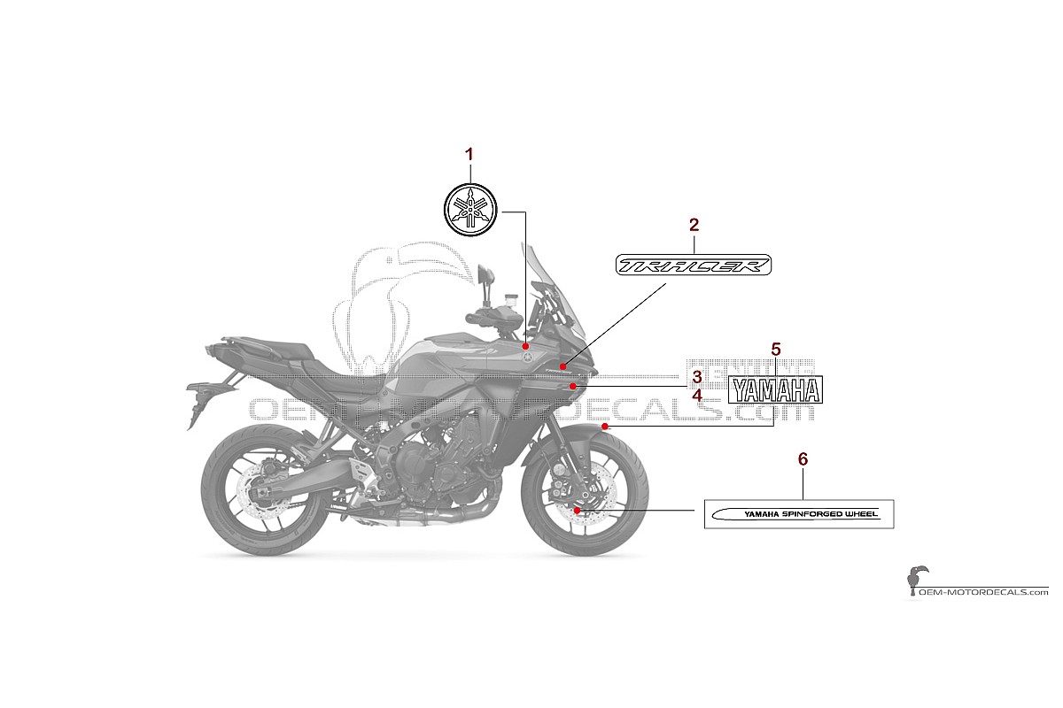 Stickers voor Yamaha TRACER 9 2025 - Rood • Yamaha OEM Stickers