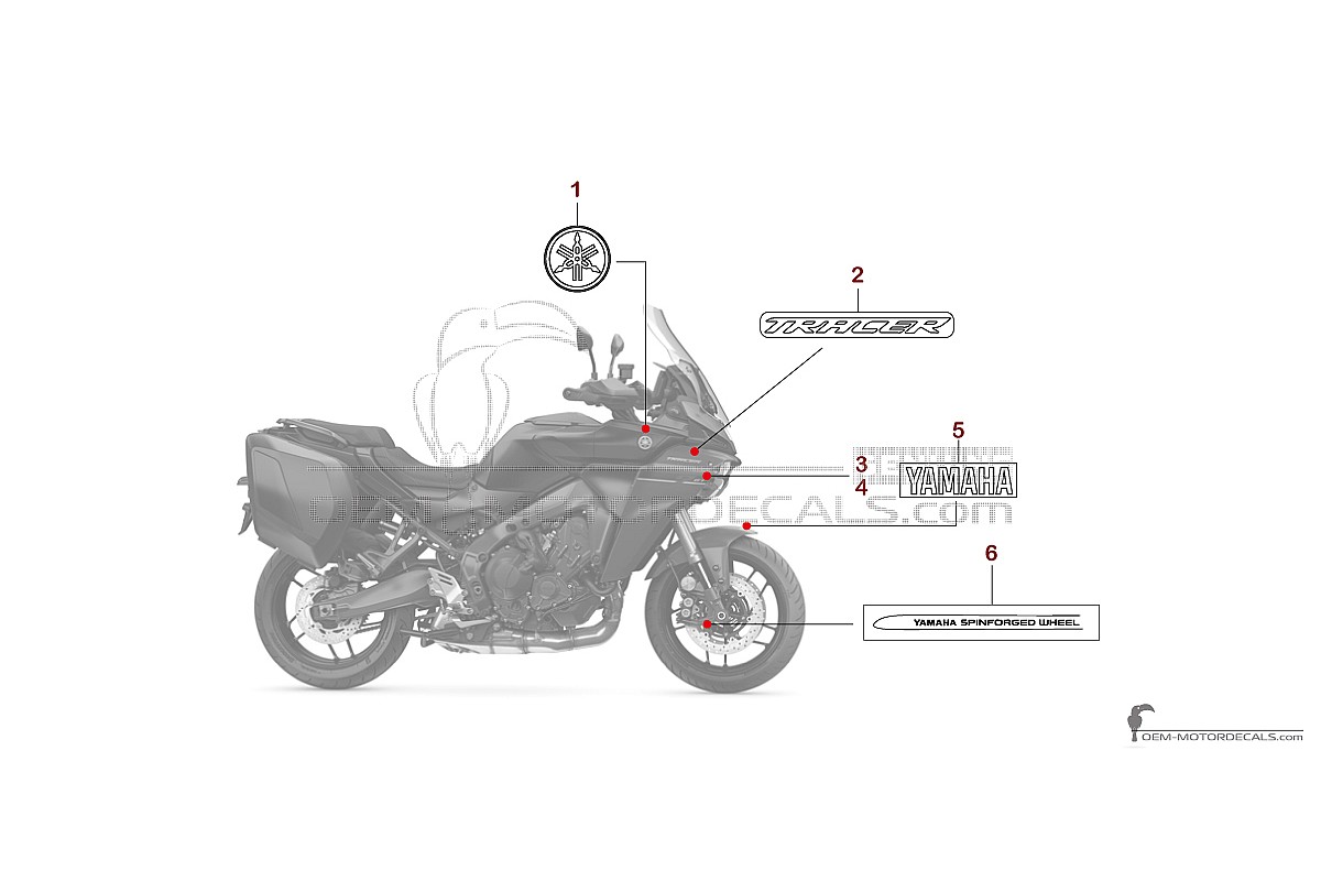 Adesivi per Yamaha TRACER 9 GT 2025 - Grigio scuro • Yamaha Adesivi OEM