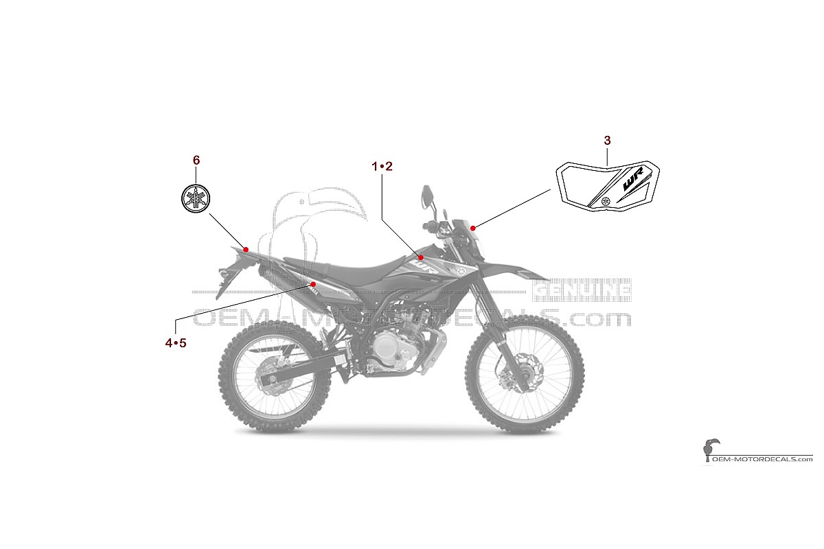 Stickers voor Yamaha WR125R 2009 - Zwart • Yamaha OEM Stickers