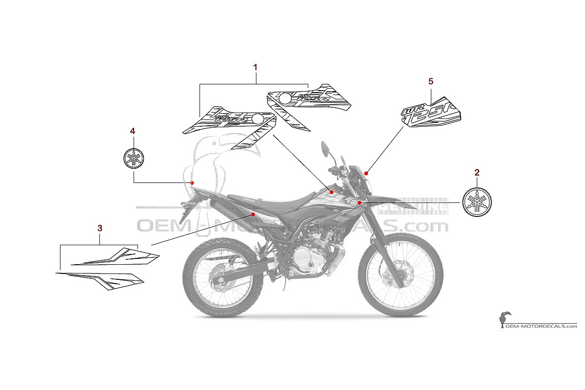 Pegatinas para Yamaha WR125R 2014 - Negro • Yamaha Pegatinas OEM