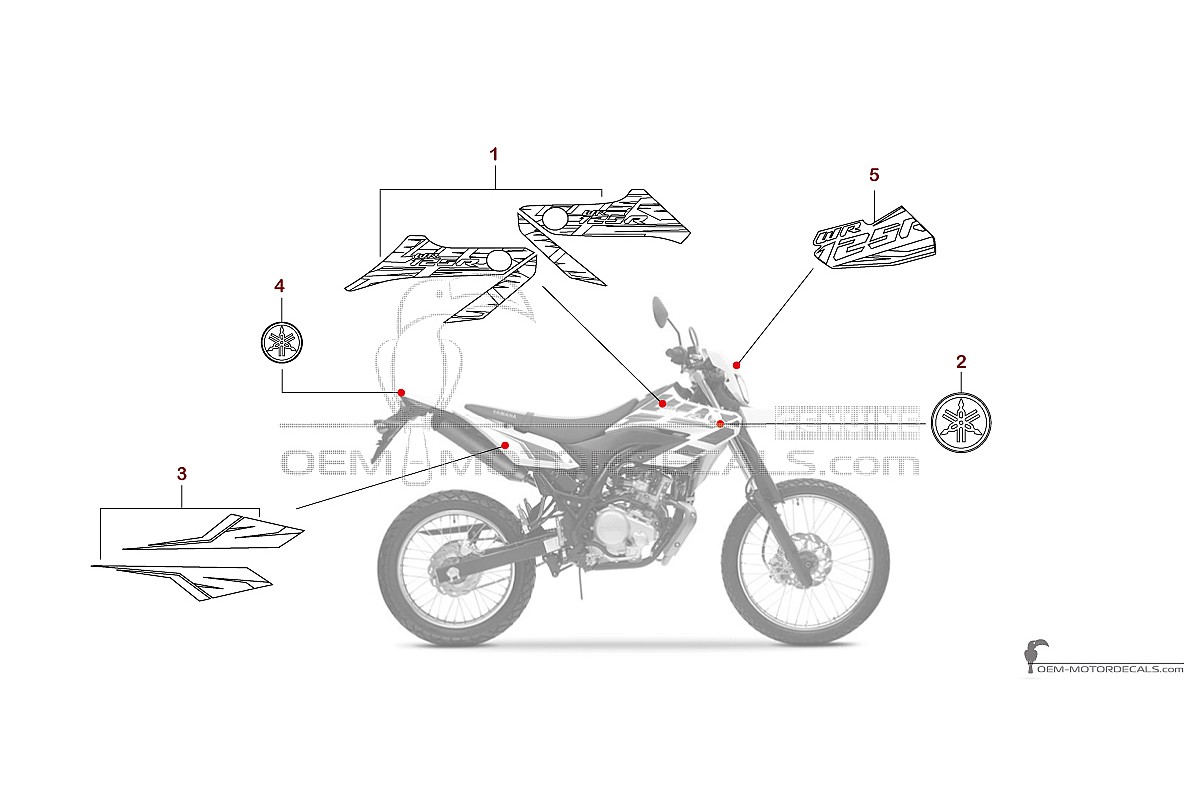 Decals for Yamaha WR125R 2014 - White • Yamaha OEM Decals
