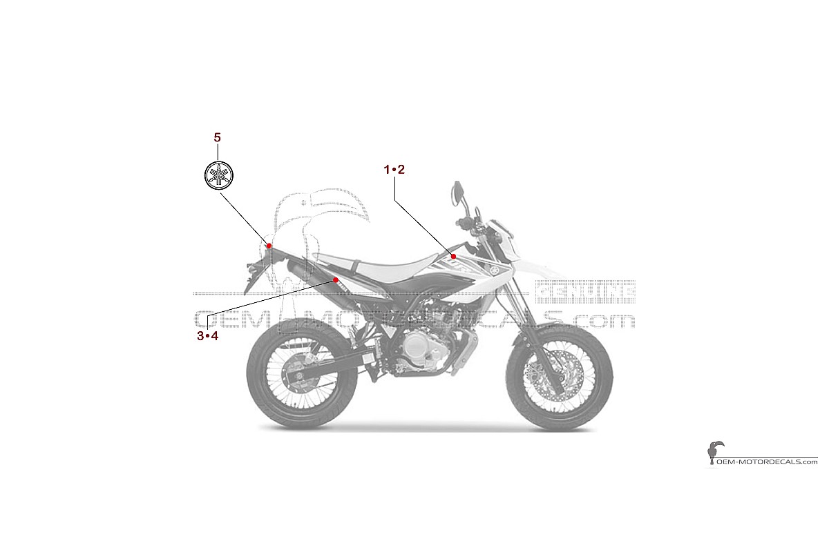 Aufkleber für Yamaha WR125X 2009 - Weiss • Yamaha OEM-Aufkleber